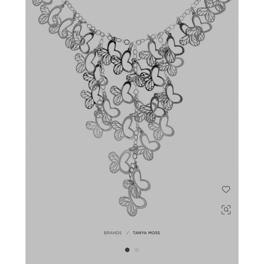 Silver Butterfly Statement Necklace in Silver
